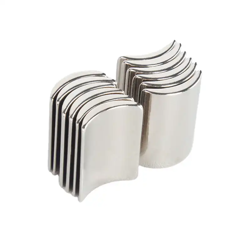 Real OSENC arc segment neodymium magnets as a Chrome coating geometry reference