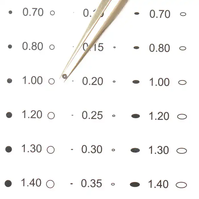 Small neodymium magnets shown in sub-millimeter and millimeter size references