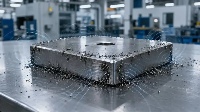 Processo di smagnetizzazione per eliminare il magnetismo residuo dai pezzi metallici