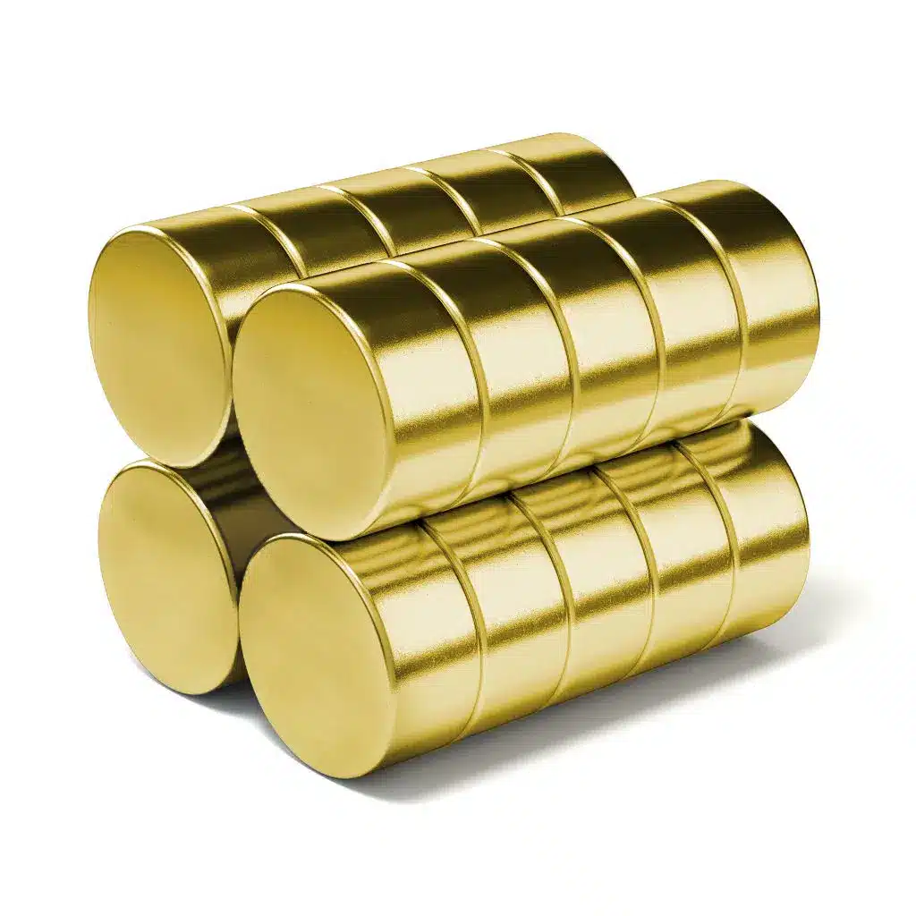 OSENC gold plated neodymium magnets with bright metallic surface
