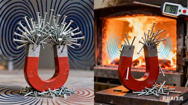 What happens to magnets at high temperatures