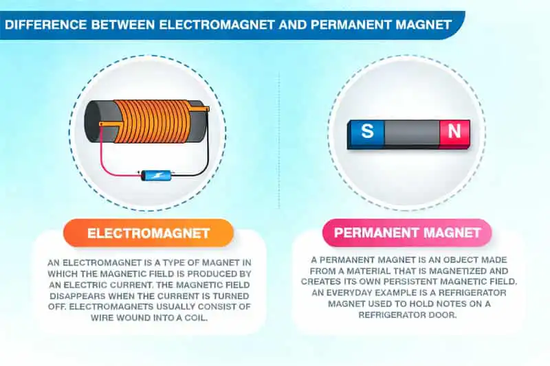 6. Difference Between Electromagnets and Permanent Magnets