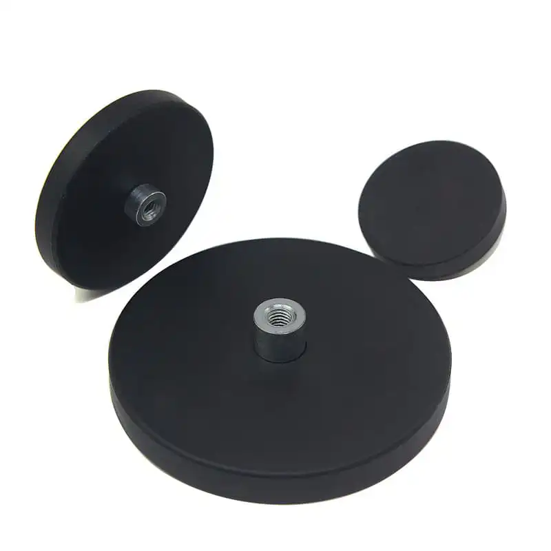 Rubber Coated Pot Magnets (Female Thread)