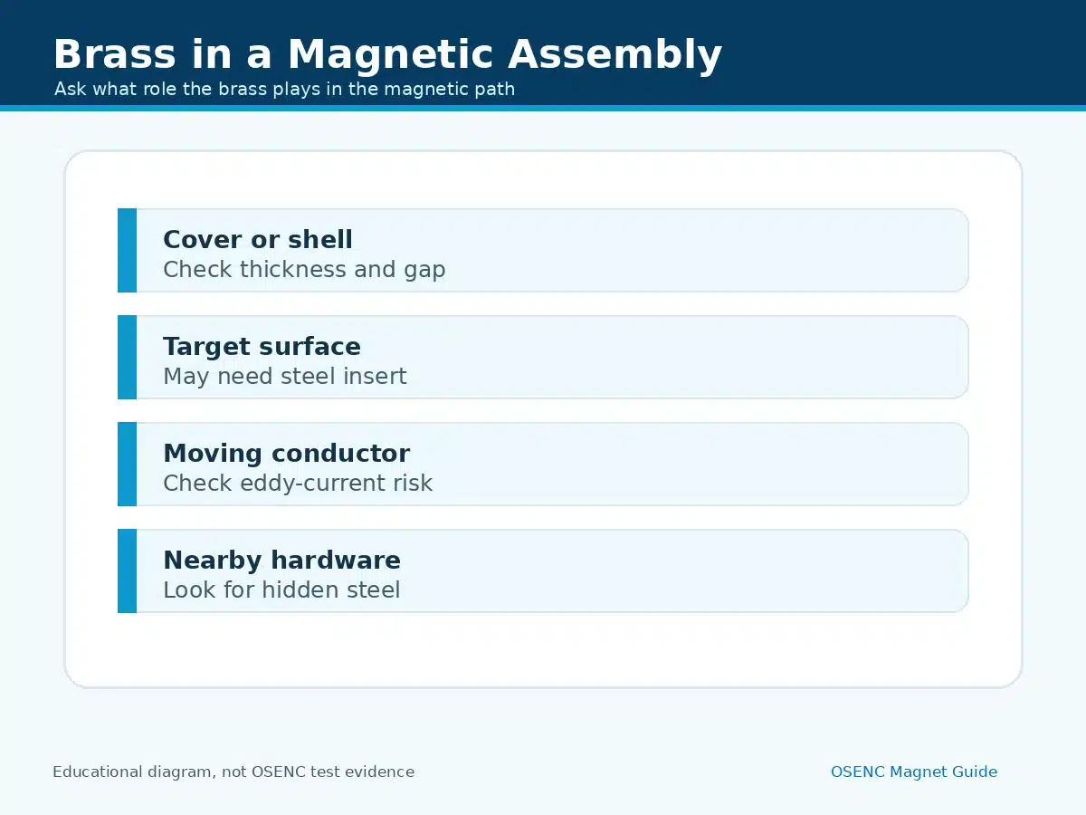 Checklist for brass roles in a magnetic assembly