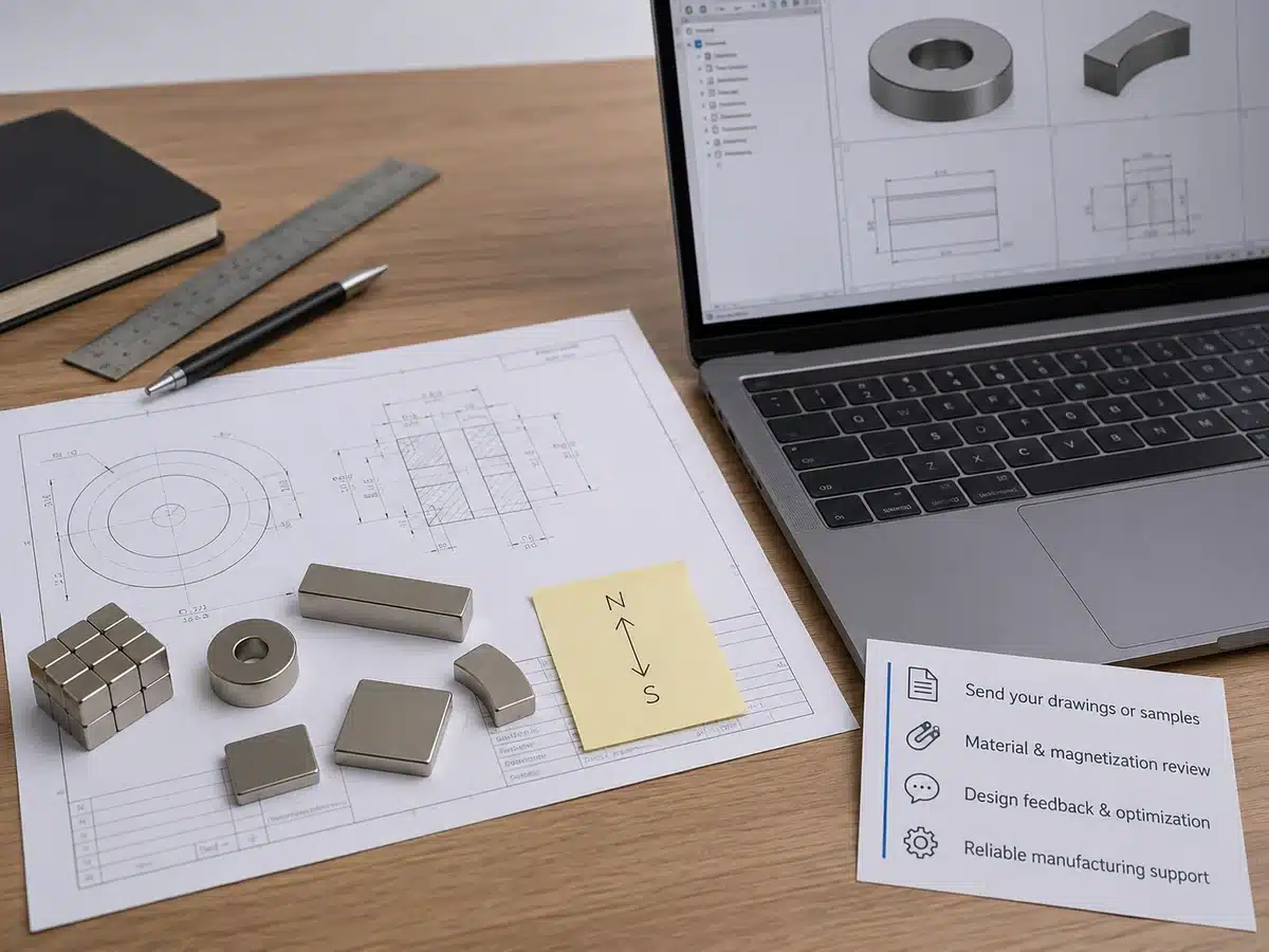 Custom headphone magnet drawing and sample review for neodymium magnet projects