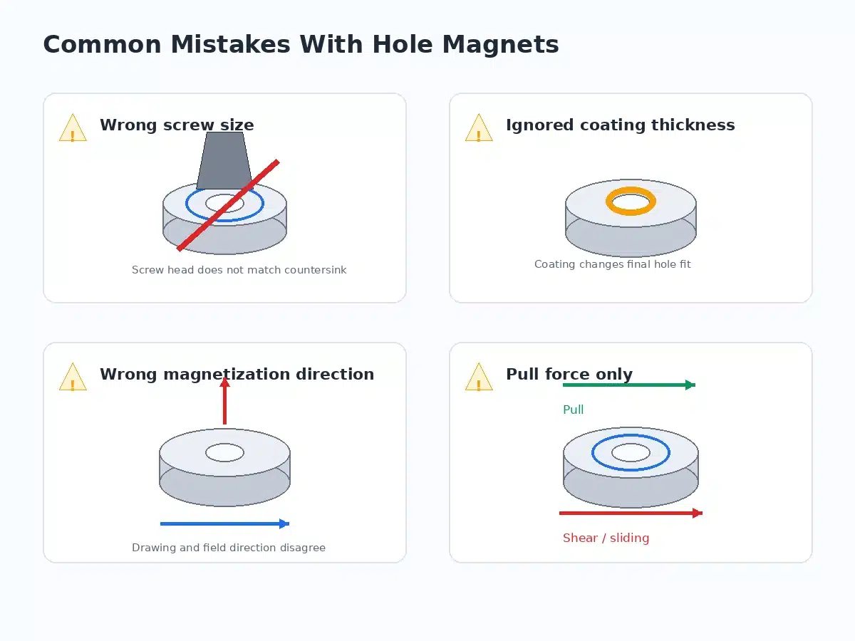 Common mistakes when choosing neodymium magnets with holes for screw mounting and assembly