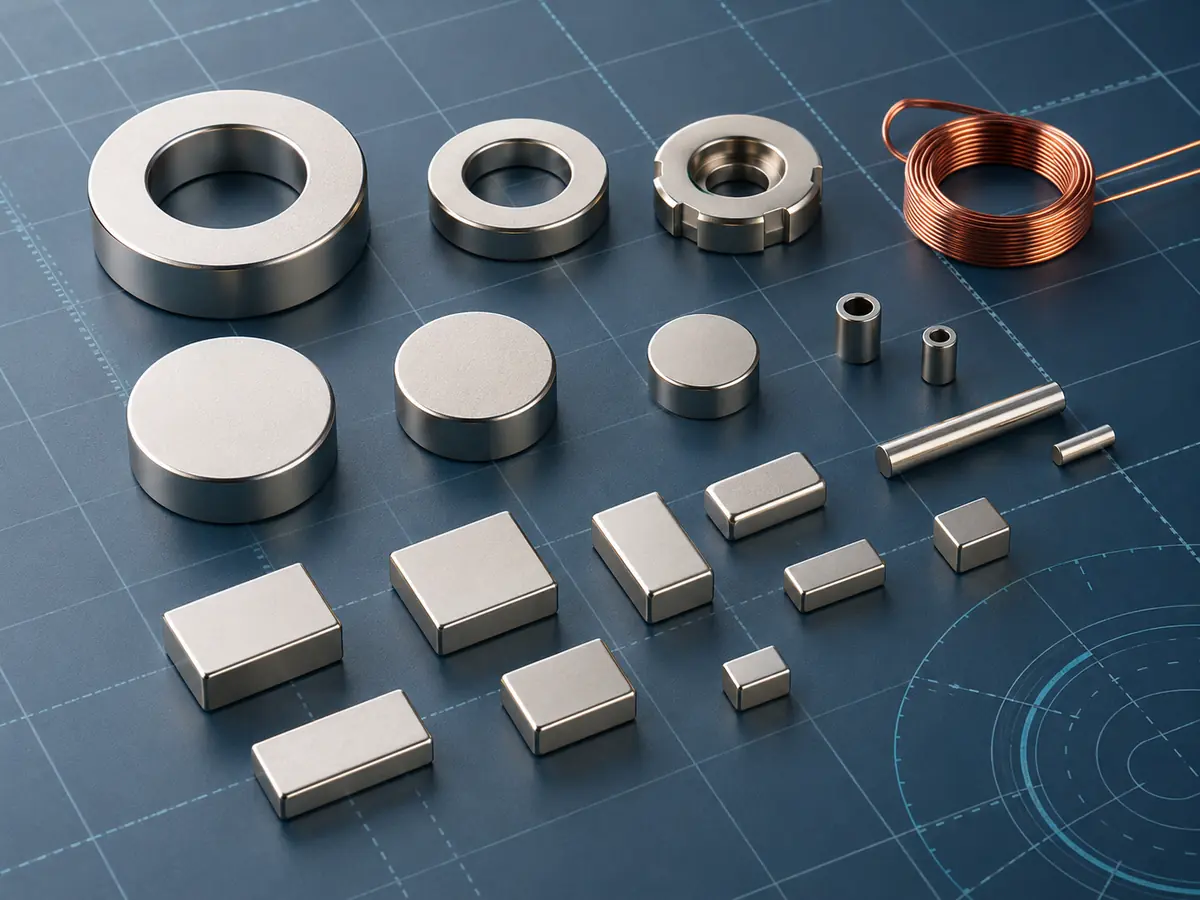 Optionen für kleine Ring-, Scheiben-, Stab- und Blockmagnete für Projekte mit Mikrofonbauteilen