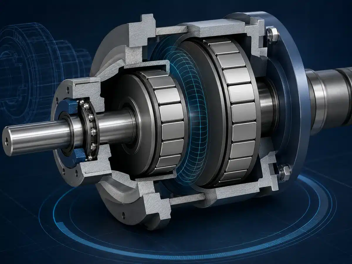 Konzeptionelle Magnetkupplungsbaugruppe mit Neodym-Magneten und Luftspalt