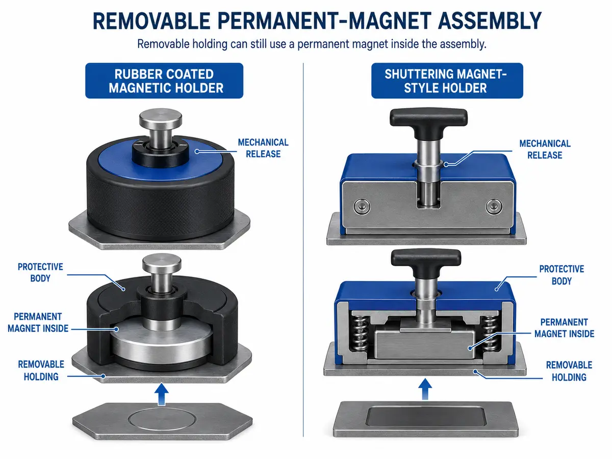 Removable permanent magnet assembly illustration
