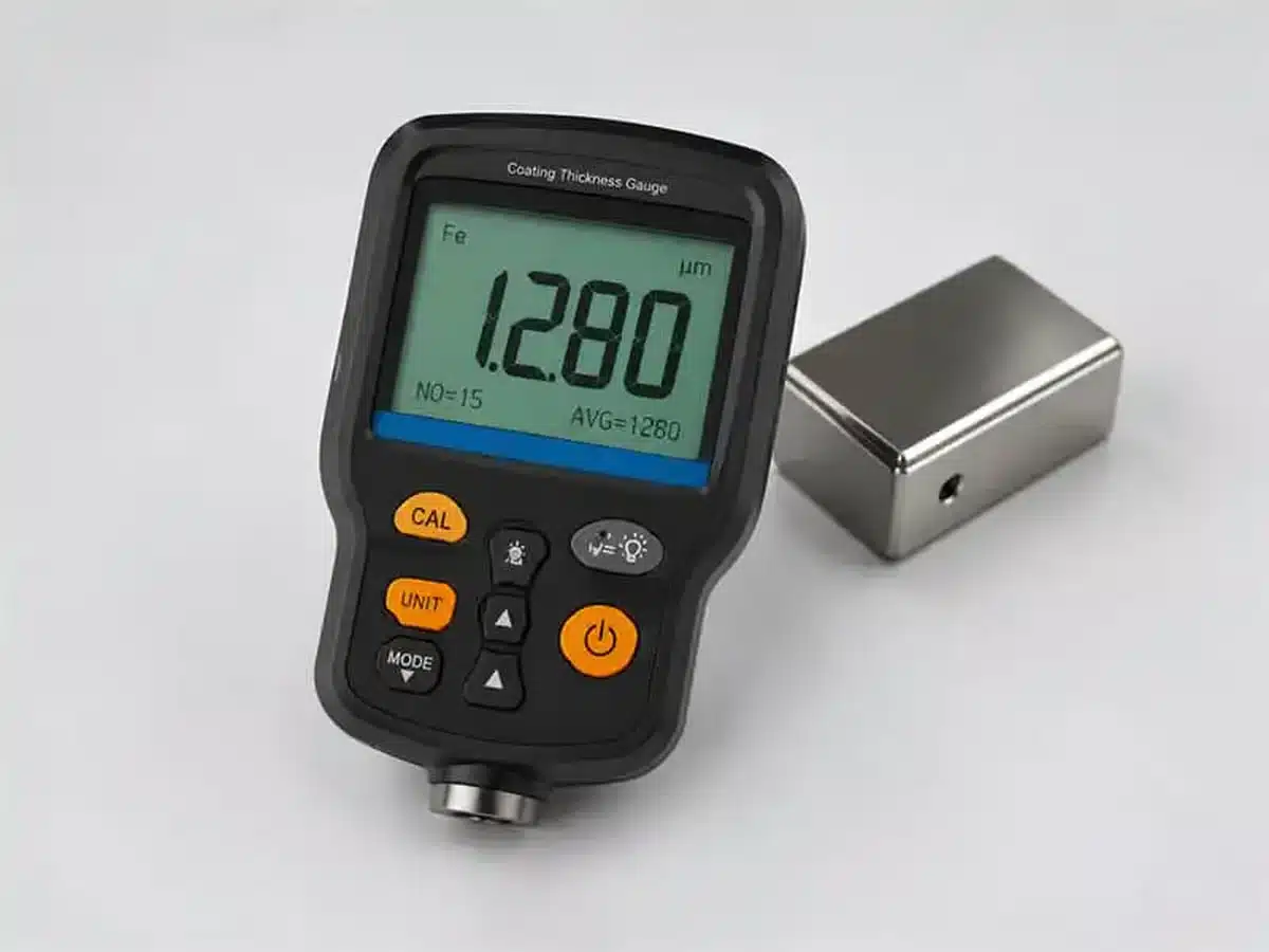 Coating thickness inspection on a neodymium magnet
