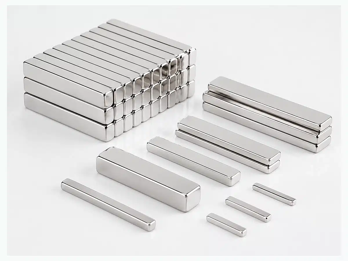 Neodymium bar magnets in multiple elongated rectangular sizes