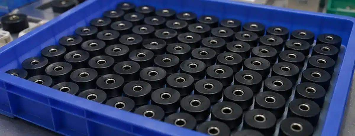 Illustrative batch production concept for plastic coated magnets